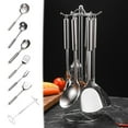 thumbnail image 1 of 7 Piece Kitchen Utensil Set, Stainless Steel Spatula Set, Cooking Tools Set, Long Handle Spatula, Wok Turner, Kitchen Shovel, Non Stick Cookware Utensils, 1 of 9