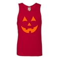 thumbnail image 1 of Adult Jack O Lantern Pumpkin Face Halloween Funny Sleeveless Tank Top Cotton T-Shirt, 1 of 1