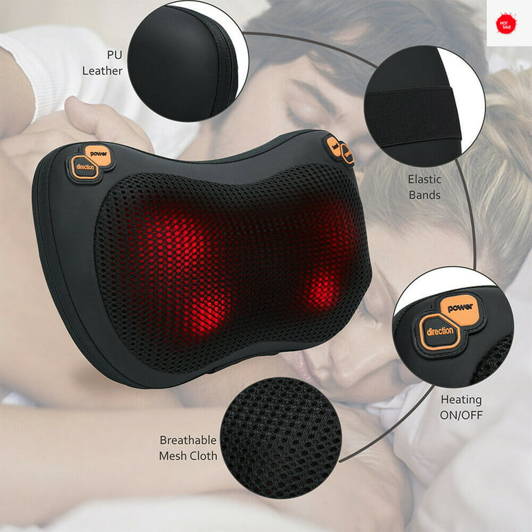  Snailax Shiatsu Neck and Shoulder Massager - Back Massager with  Heat, Deep Kneading Electric Massage Pillow for Neck, Back,  Shoulder,Foot,Body : Health & Household