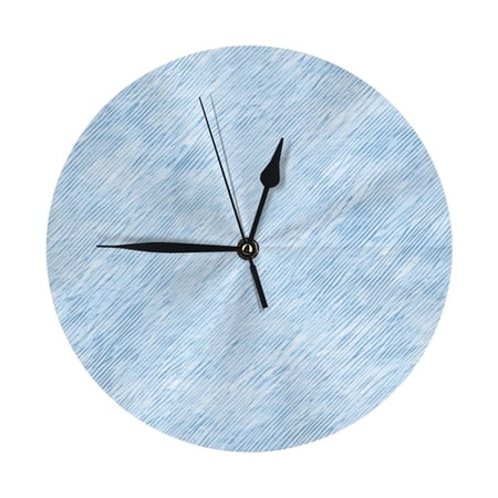 Wall Clocks light blue denim pattern texture Decorative for Living Room Kitchen Home Bedroom