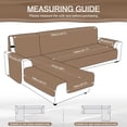 thumbnail image 5 of SHANNA Sectional Couch Covers 100% Waterproof L Shaped Sofa Slipcover, 3pcs Reversible Chaise Lounge Cover for Sectional Couch Furniture Protector for Pets Dog Cat, Taupe, Medium, 5 of 9