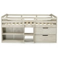 thumbnail image 5 of Donco Kids Pinewood Twin Low Loft Bed with Drawers, Rustic Light Grey, 5 of 7