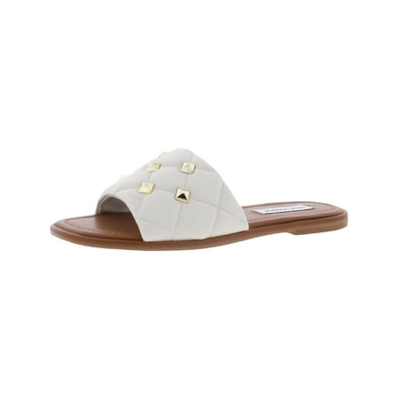 

Steve Madden Womens Trouble Leather Quilted Slide Sandals