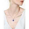 thumbnail image 6 of MABELLA 925 Sterling Silver Simulated Blue Sapphire Heart Cut Pendant Necklace, Birthday Gifts for Women, 6 of 7