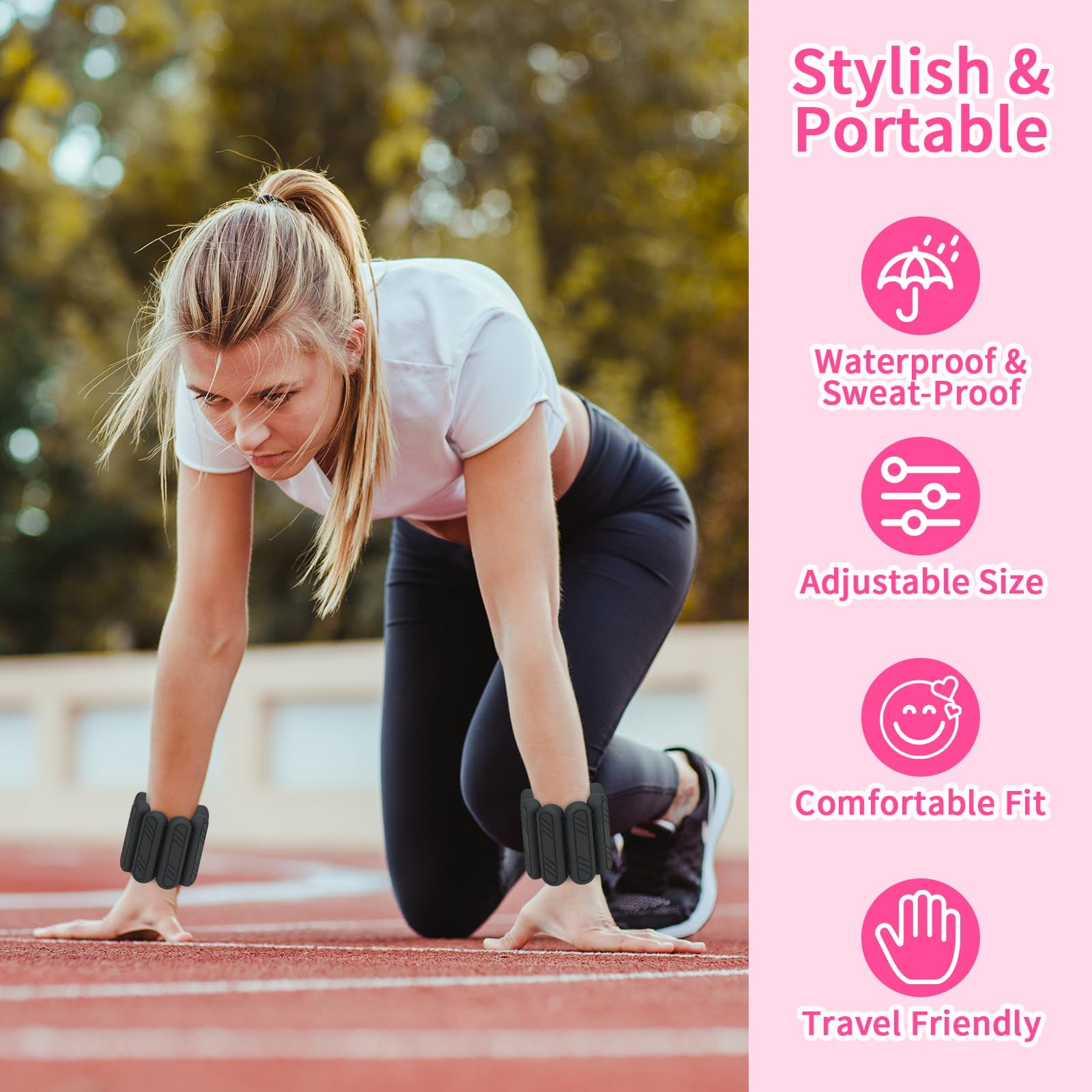LTECARP Adjustable Ankle & Wrist Weights for Women & Men, 1/2/4 lbs Silicone Design with Comfort Fit - Arm/Leg Workout Weights for Gym, Pilates, Yoga, Walking, Barre, Dance