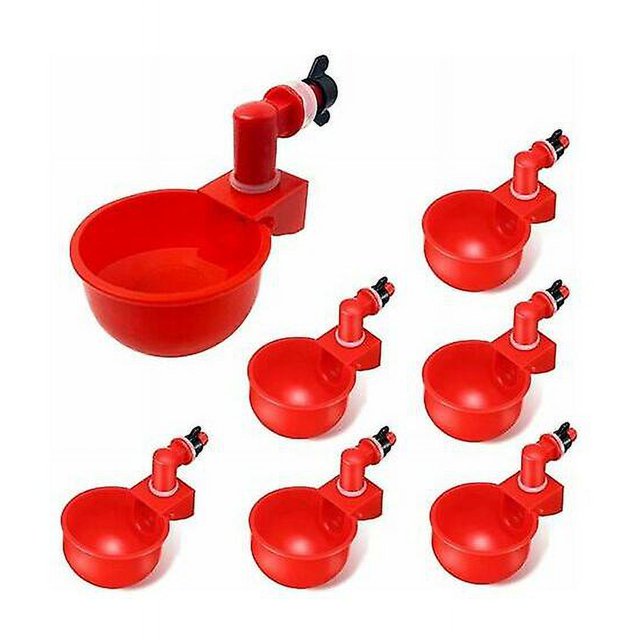 6 bebederos automáticos para pollos, cuencos, cuencos de plástico, dispensadores de agua para aves de corral, vasos automáticos de agua potable para pollitos, codornices, patos y pájaros