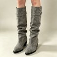 thumbnail image 6 of Elegant Mid Calf Boots With Sleek Finish And Side Buckle Detail for Fall Wear, 6 of 8