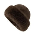 thumbnail image 5 of Sharplace Cossack Hat Russian Hat Women Winter Faux Hat for Hiking Cold Weather Travel Brown, 5 of 9