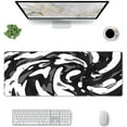 thumbnail image 3 of Black White Topographic Mouse Pad XL Large Gaming Mousepad Extended Desk Mats Non Slip Rubber Base Desktop Mat for Work Game Office Home 31.5 x 11.8 inches, 3 of 7