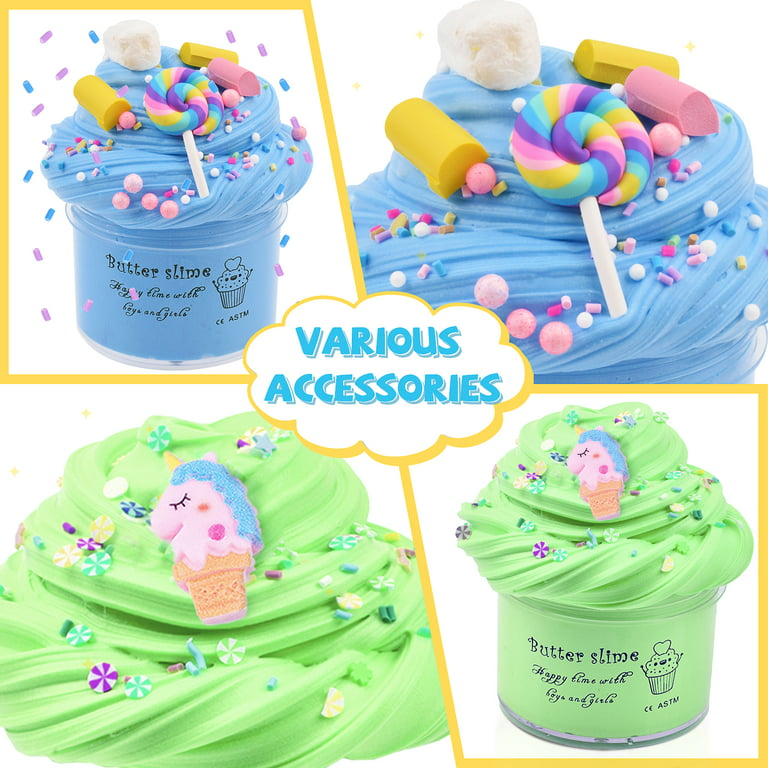 Slime Kits Strawberry Ice Cream Fluffy Slime Butter Slime Shop Scented  Slime ASMR DIY Best Birthday Gift Ideas for Birthday Gift Kids Toy 