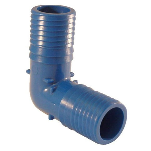 Blue Twisters 4814505 1 in. Insert x 1 in. Dia. Insert Polypropylene Irrigation 90 deg Elbow&#44; Blue