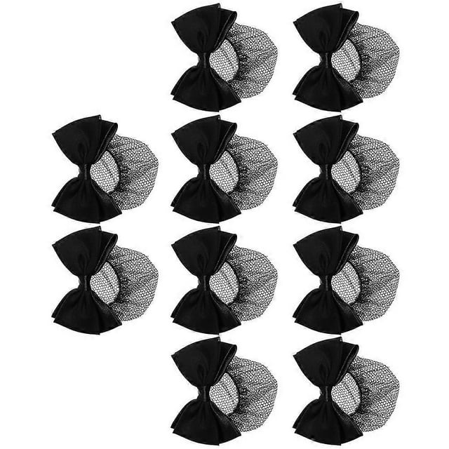 Hair Bun Holders for Women Elegant Bow Shape Dance Hair Nets Invisible Net for Hair Wrap 10Pack