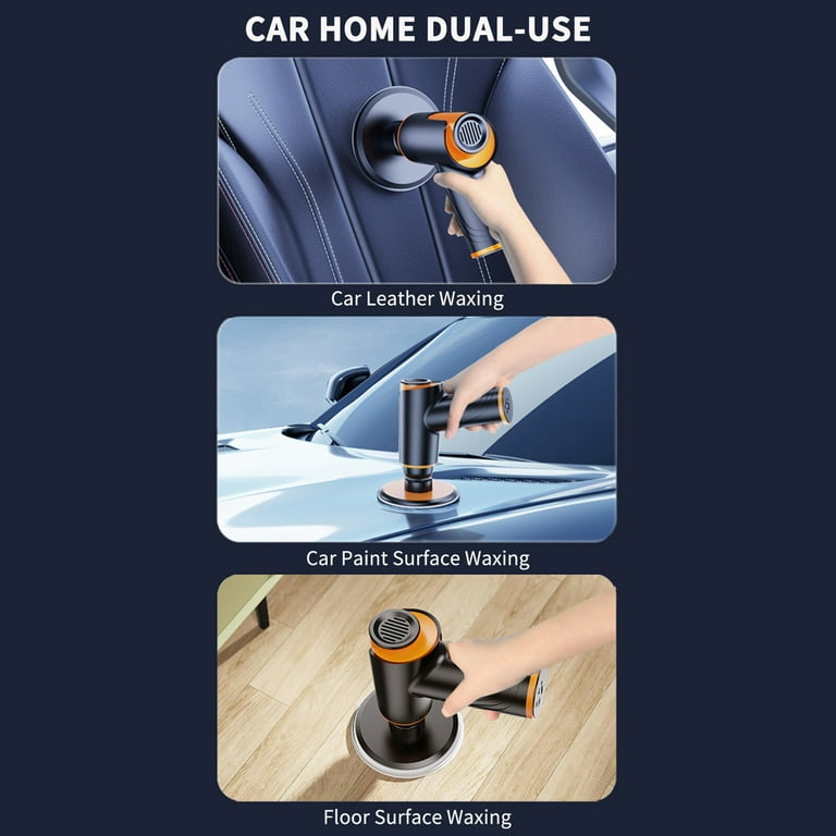 Gecheer Car Wireless Polishing Machine,Cordless Car Buffer Polisher Kit USB  Charging Digital Display for Household Car DetailingWaxing 