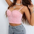 thumbnail image 2 of Women Corset Top Bustier Tank Top Tight Fitting Spaghetti Strap Solid Color Short Fashion Female Camis Holiday Streetwear Camisoles Dailywear, 2 of 8