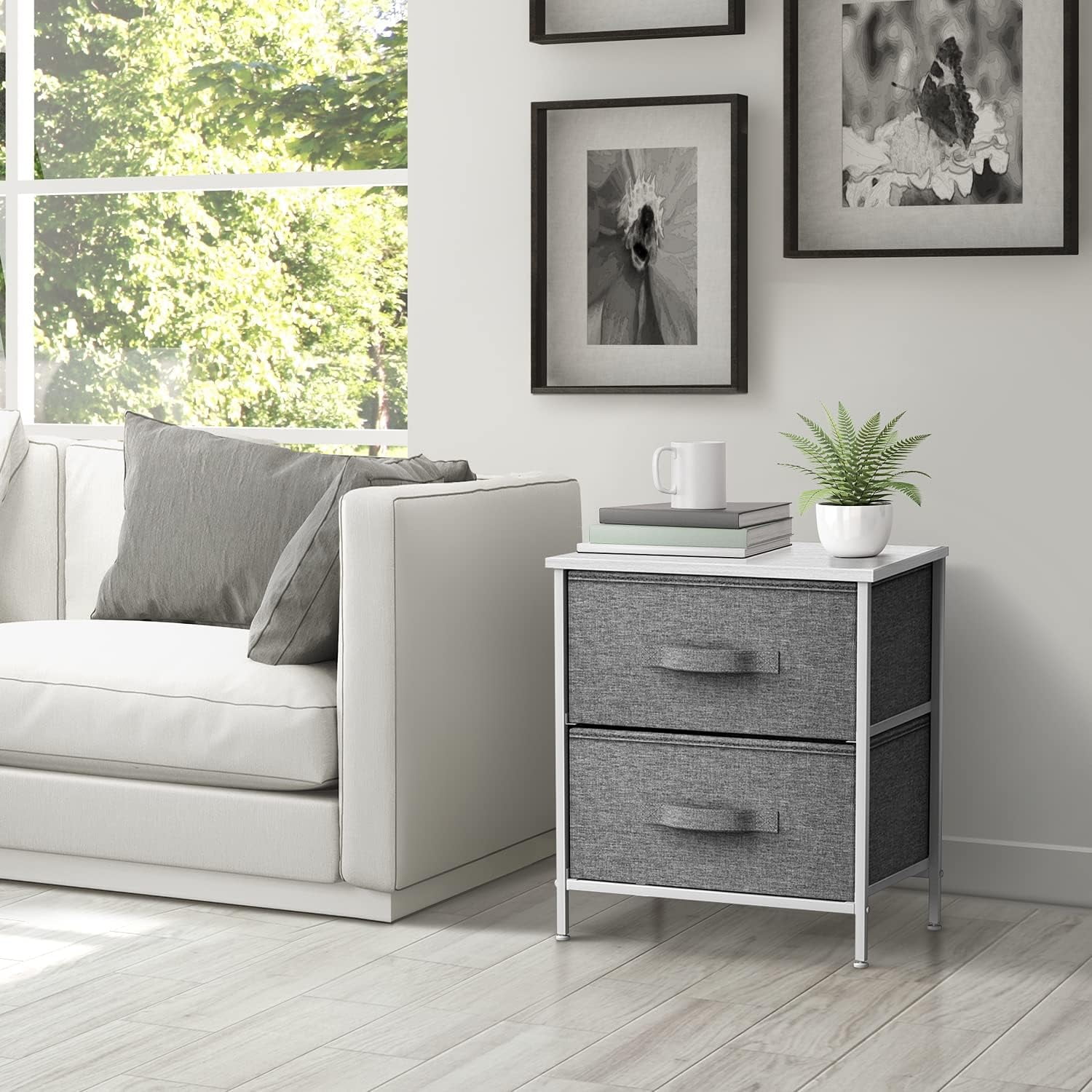 Sorbus 2-Drawer Nightstand Side Table: Cozy Bedside Storage & Functional Accent Piece (Set of 2)