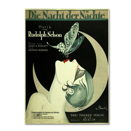 Trademark Fine Art 'Art Deco Music Sheet' Canvas Art by Vintage Apple (Best Art Deco Fonts)