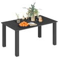 thumbnail image 1 of Outsunny Table à Manger d'Extérieur de 59 Pouces, avec Trou pour Parasol, Table de Patio, Noir, 1 of 10