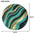 thumbnail image 6 of Teal Gold Marble Pattern Round Tablecloth 60"x60",Wrinkle Wipeable Table Cloth for Kitchen Dining Room Picnic Patio Party, 6 of 6