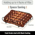 thumbnail image 4 of Sonducket Rejilla para costillas para parrilla Rejilla para barbacoa hecha de acero de calidad alimentaria Rejilla para costillas de acero Estufas de camping, 4 of 6