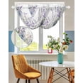 thumbnail image 3 of Waterfall Valances for Windows, Lavender Floral Kitchen Sheer Valance Curtains, Spring Flowers Botanical Plants Rod Pocket Elegant Swag Valances for Living Room Bedroom, 47.2"x38.5", 2 Panel, 3 of 8