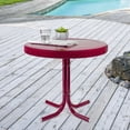thumbnail image 2 of Northlight 22" Outdoor Retro Tulip Steel Side Table, Pink, 2 of 4