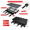 thumbnail image 2 of CUSIMAX Raclette Grill Table de Gril Électrique Portable 2 en 1 Gril BBQ Coréen Intérieur & Raclette au Fromage, Plaque Antiadhésive Réversible, Crêpière avec A, 2 of 7