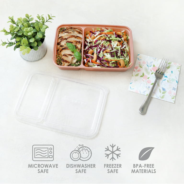 Bentgo Prep 3-Compartment Meal-Prep Containers with Custom-Fit Lids -  Microwaveable, Durable, Reusable, BPA-Free, Freezer and Dishwasher Safe Food  Storage Containers - 10 Trays & 10 Lids (Silver) 