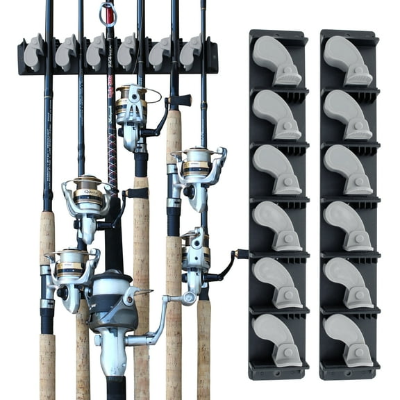 Rush Creek Creations Fishing Rod Vertical Wall Mount 2-Pack 6 Rod Capacity