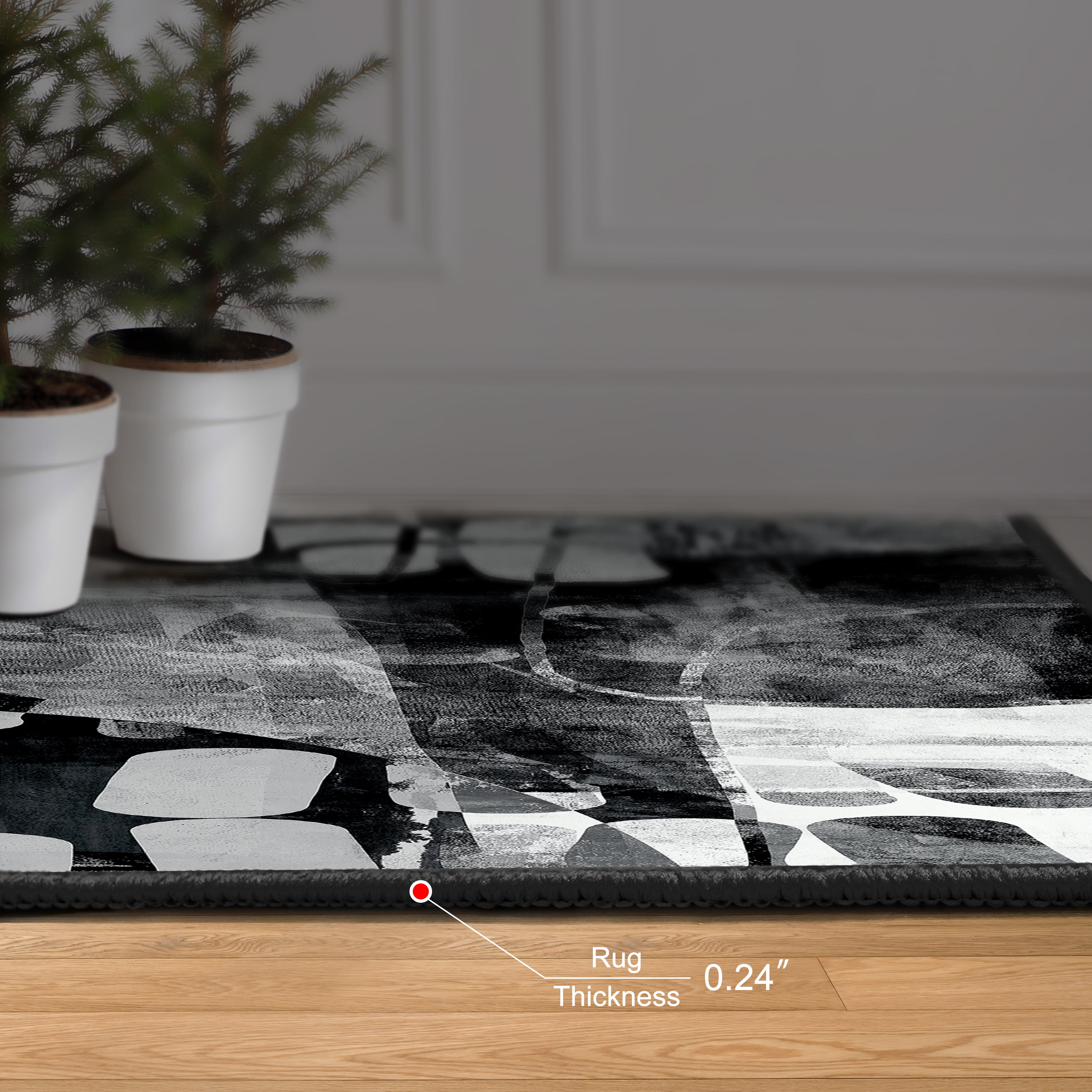 New Territory II Washable Geometric Art Area Rug size 5'x8', Power-loomed, Heavenly Softness with Non-Slipping Backing