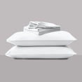 thumbnail image 3 of Color Sense Brushed Percale Cotton Blend - 3 Piece Bed Sheet Set - Cool & Crisp, Wrinkle Resistant - Twin XL Arctic White, 3 of 12