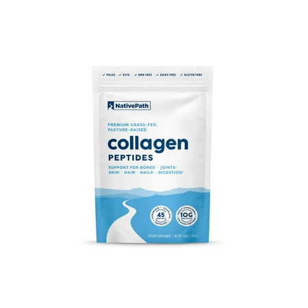 NativePath Collagen Peptides Protein - Hydrolyzed Type 1 & 3 Collagen Powder for Skin, Hair, Nails - 15.9 oz (45 Servings)