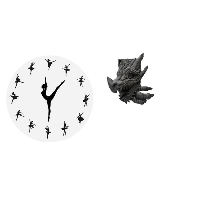 Reloj De Pared Con Sujetalibros De Bailarina De Ballet, Decoración Del Hogar, Reloj Silencioso Con Soporte Para Libros Para Cocina, Oficina Y Sala De Estar.