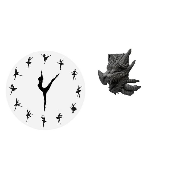 Reloj de pared,Reloj de pared con bailarina,reloj decorativo colgante.,Figura de mesa,Estantes de sujetalibros Estatua de sujetalibros,Sujetalibros decorativos para libros pesados