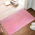 thumbnail image 5 of Haiem Sparkly Pink Glitter Front Door Mat Indoor Outdoor Entrance, Waterproof All-Season, All-Weather Doormat, Durable Flannel Fabric, Fade Resistant, Low Profile, 16x24in, 5 of 9