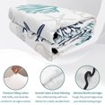 thumbnail image 4 of Full Quilt Set 78''x90'', Teal Blue Grey Coastal Lightweight Bedspread Coverlet Set with 2 Pillow Shams, Summer Beach Coral Shell Starfish Breathable All Season Quilt Bedding for Bedroom/Guest Room, 4 of 9