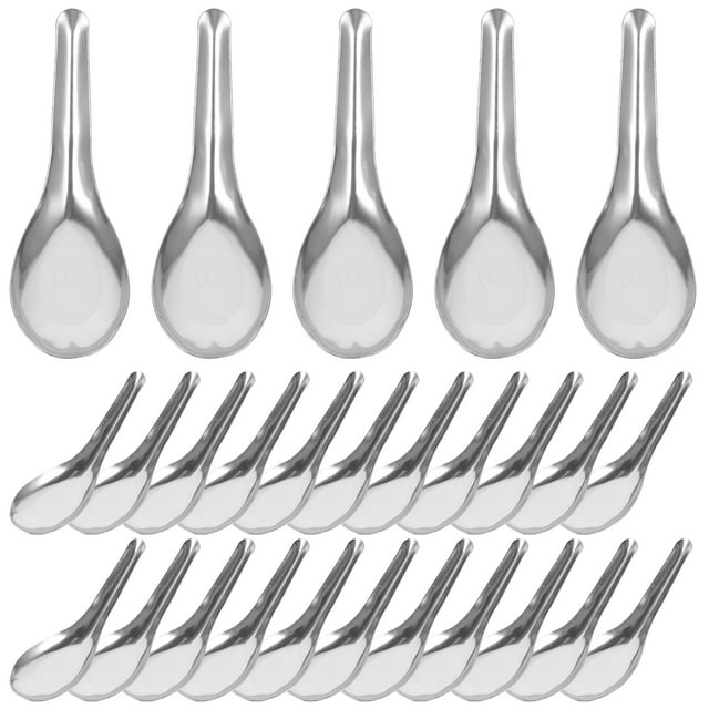 Miangastore 50pcs Stainless Steel Spoons Thick Soup Spoon Food Serving Spoon Tableware for Home Restaurant (13x4.2cm)