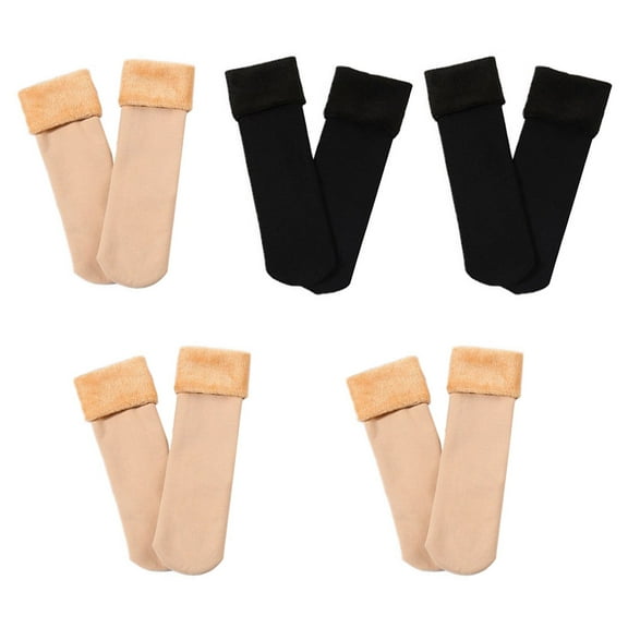 DEEPCRAFF 5 Pairs Black Thermal Winter Socks Thick Warm Cozy Stockings for Holiday, Sleep, and Daily Comfort