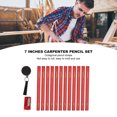 thumbnail image 4 of Octagonal Carpenter Pencils, 7 Inches 12pcs Carpenter Pencil Set With Pencil Sharpener For Woodwork Marking, 4 of 8
