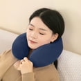 thumbnail image 4 of Taotanxi Travel & Neck Pillow, Therapeutic Memory Foam, Washable Micro-Fiber Cover, Soft and Comfortable - Head Support for Long Flights, Compact and Ergonommic Design, Attaches to Luggage - Navy, 4 of 6