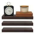 thumbnail image 3 of Set of 3 Dark Brown Wooden Floating Shelf for Nursery, Office, Bedrooms, Space Saving (15.7 x 5.5 x 1.5 In), 3 of 9