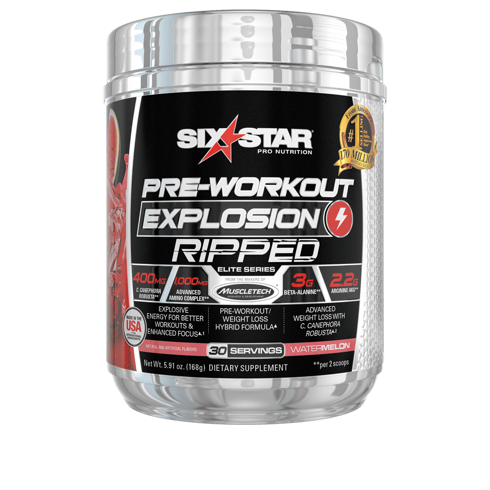 Six Star Ripped Pre Workout + Weight Loss Powder