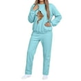thumbnail image 6 of Rotm Cute Sets for Women Womens Sweatsuits 2 Piece Set Tracksuit 2025 Trendy Fall Long Sleeve Sweatshirt And Sweatpants Jogger Sweatsuit Light Blue,L, 6 of 7