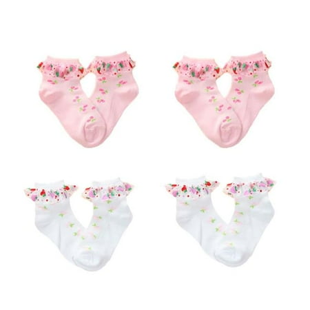 

Panda Superstore PL-CLO1258892011-KELLY00345-RP Baby Girls Socks for 3-5 Year-old Girls Short Stockings Kids Cute Crew Socks Cotton Pink & White - 8 Piece