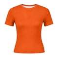 thumbnail image 4 of Womens Cotton T Shirts Basic Baby Tee Crop Tops Crewneck Slim Fit Short Sleeves Tee Summer Cute Clothes 2026, 4 of 5