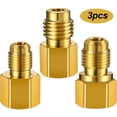 thumbnail image 1 of 3 Pieces R12 R22 to R134A Adapters 6015 R134A Brass Refrigerant Tank Adapter to R12 Fitting Adapter 1/2 Female to 1/4 Male Flare Adaptor Valve Core 6014 Vacuum Pump Adapter 1/2 Male to 1/4 Female, 1 of 7