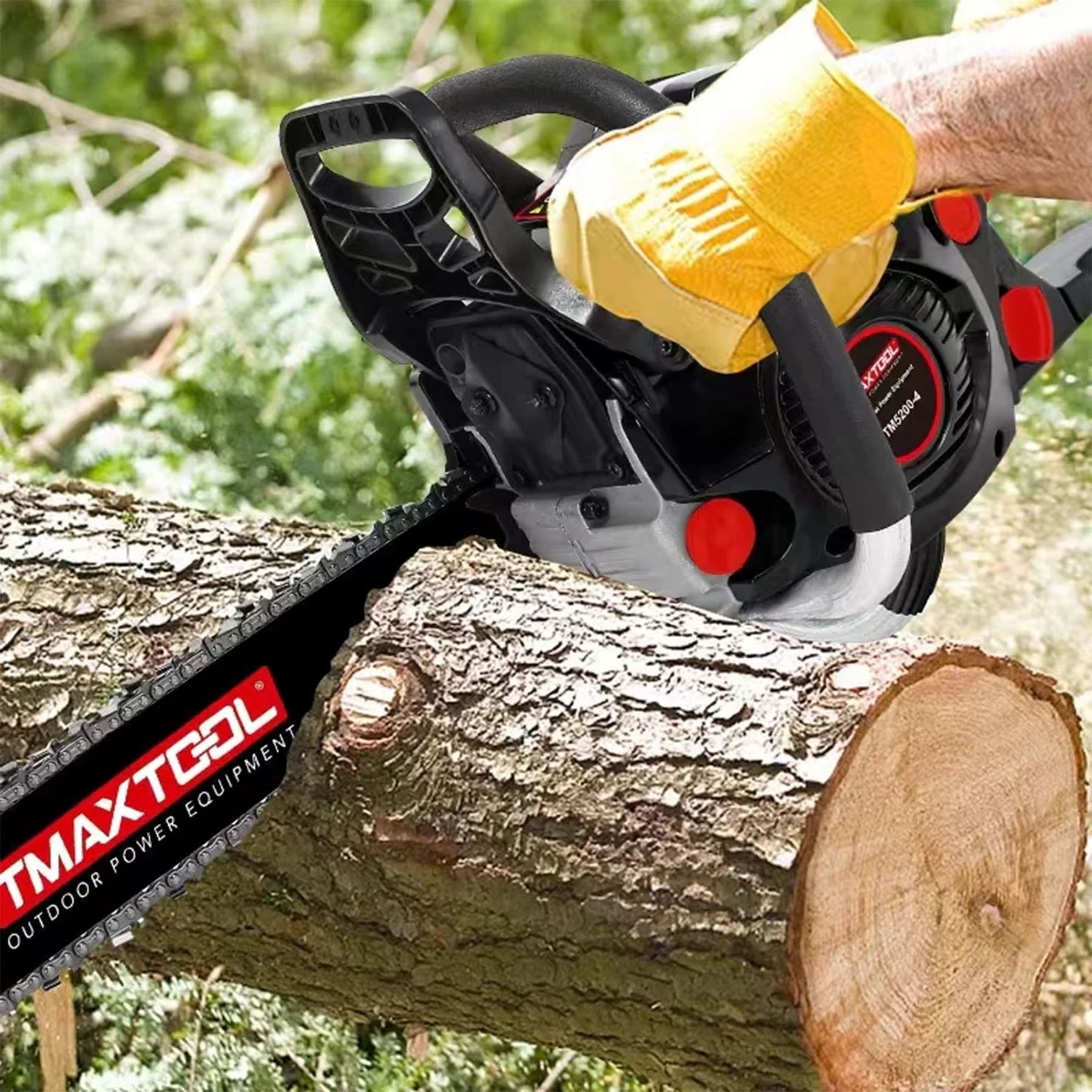 S-HOME 62CC Gas Chainsaw With Ergonomic Handle And 20 Inch Guide Plate Perfect For Pruning And Sawmill Operations