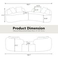 thumbnail image 3 of Curved Four Seater Sofa 106.7 Inch, Teddy Velvet Fabric Compression Sponge Couch, No-Assembly Compact Sofa for Apartments, Cloud-Like Comfort, White, 3 of 12