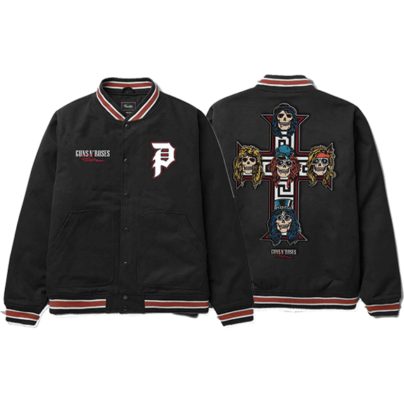 Primitive Gn'R Cross Varsity Jacket M-Black