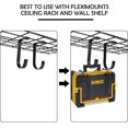 thumbnail image 4 of 4 Pack Add On Storage Flat Hook Accessory for Garage Ceiling Rack and Wall Shelving, 4 of 6