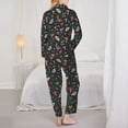 thumbnail image 6 of Goofa Forest Flora and Insects Printed Women’s 2 Piece Pajama Set Super,Pajamas Women's Long Sleeve Sleepwear Soft Button Down Loungewear Pjs Lounge Set Nightwear-Small, 6 of 9